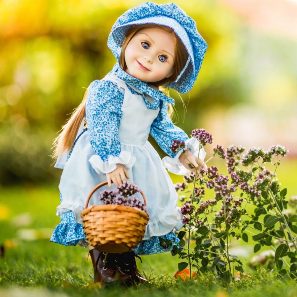 The Queen's Treasures 18 Inch Doll Clothes 4 Piece Blue Calico Dress